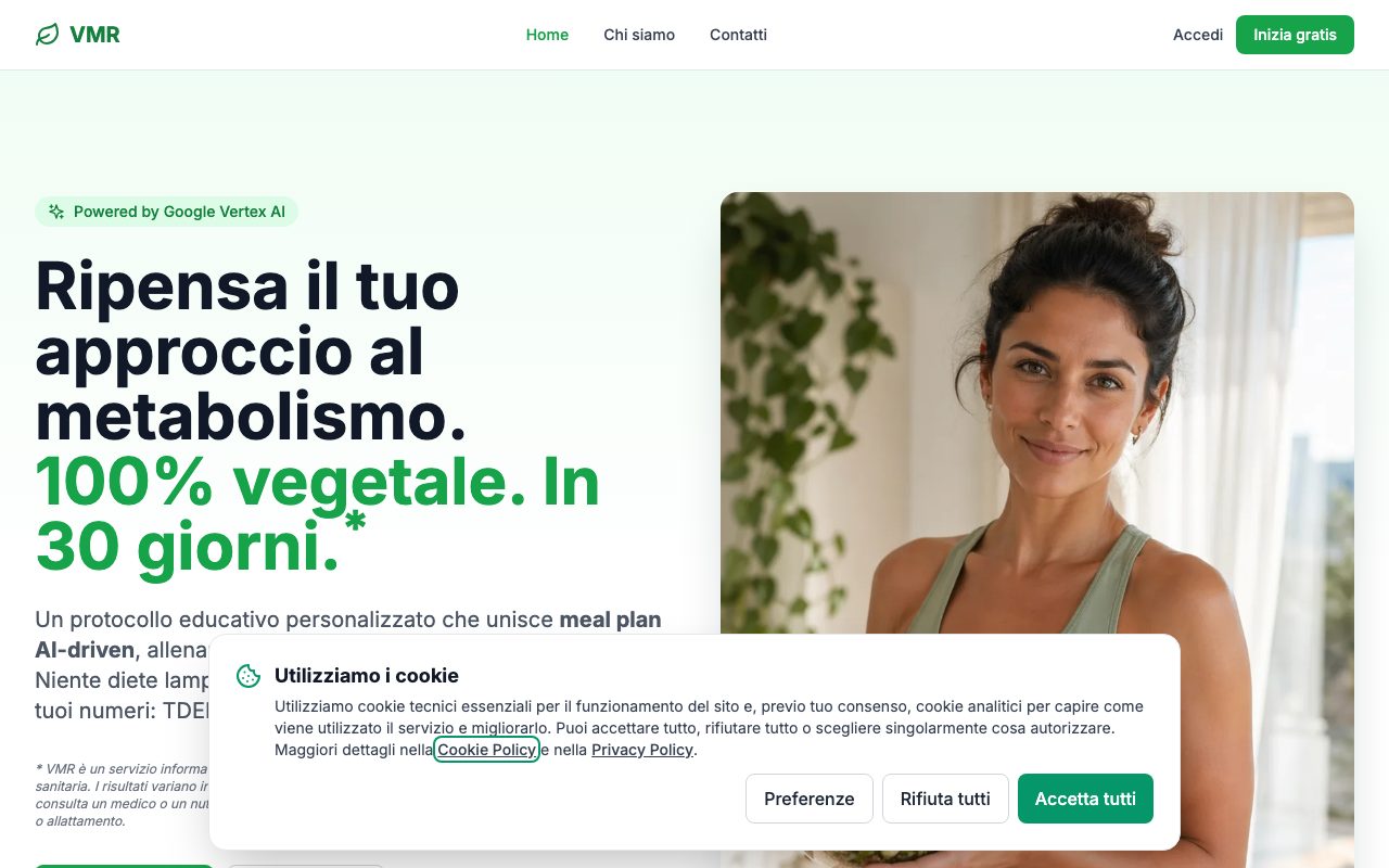 Vegan Metabolic Reset — schermata dell'app